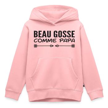 Hübsch wie Papa - Kinder Premium Organic Hoodie - Rosa - Vorne - AI Model Kid Female (0cm)