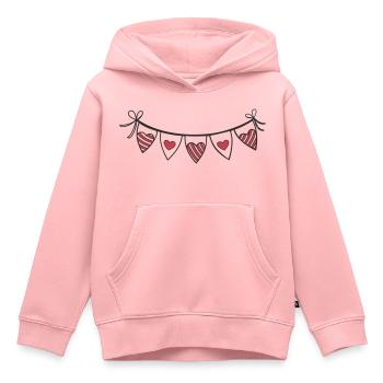 Herzgirlande Herzen - Kinder Premium Organic Hoodie - Rosa - Vorne - AI Model Kid Female (0cm)