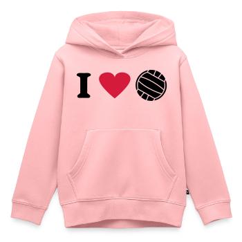 volleyball - Sweat Premium à capuche enfant bio - rose - Devant - AI Model Kid Female (0cm)