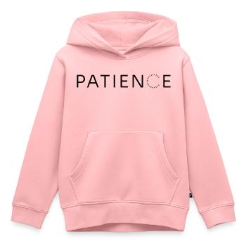 PATIENCE - Sweat Premium à capuche enfant bio - rose - Devant - AI Model Kid Female (0cm)