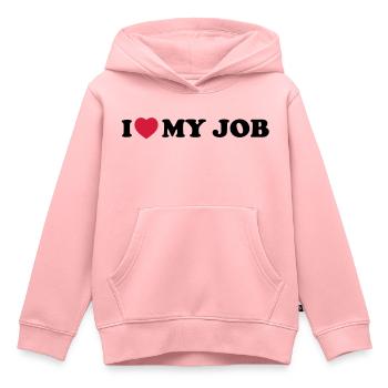 I love my job - Sweat Premium à capuche enfant bio - rose - Devant - AI Model Kid Female (0cm)