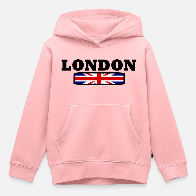 Londres - Sweat Premium à capuche enfant bio - rose