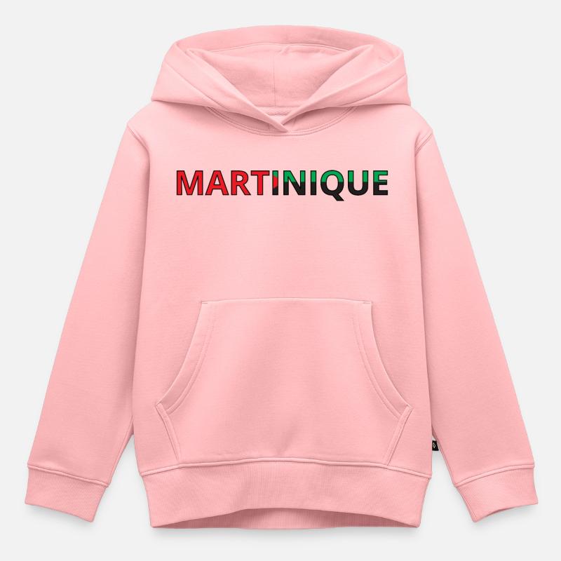 Drapeau Martinique - Sweat Premium à capuche enfant bio - rose