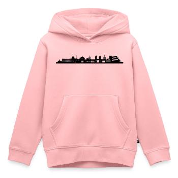 Skyline Potsdam longue - Sweat Premium à capuche enfant bio - rose - Devant - AI Model Kid Female (0cm)