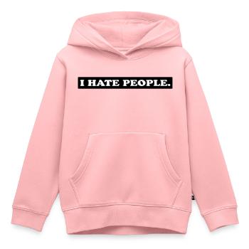 I HATE PEOPLE. - Sweat Premium à capuche enfant bio - rose - Devant - AI Model Kid Female (0cm)