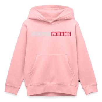better with a dog - Kids Premium Organic Hoodie - rose - Front - AI Model Kid Female (0cm)