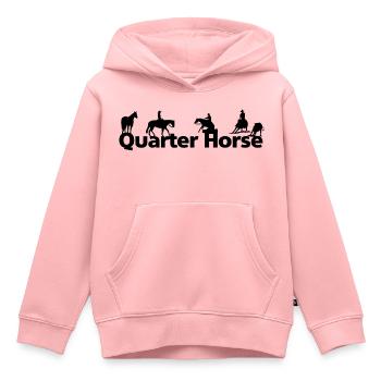 quarter horse silhouettes - Kids Premium Organic Hoodie - rose - Front - AI Model Kid Female (0cm)