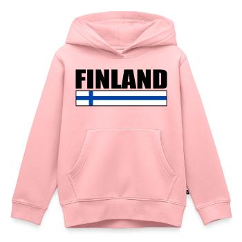 Finlande - Sweat Premium à capuche enfant bio - rose - Devant - AI Model Kid Female (0cm)