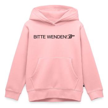 "bitte wenden" - Kinder Premium Organic Hoodie - Rosa - Vorne - AI Model Kid Female (0cm)