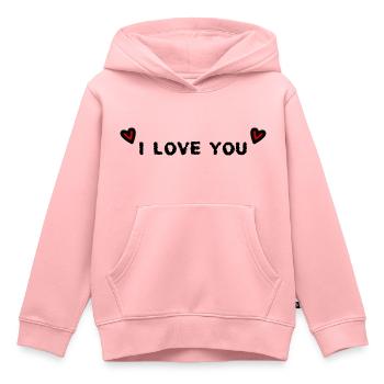 VALENTINSTAG. Junggesellinnenabschied. ICH LIEBE DICH. ICH LIEBE DICH. LIEBE - Kinder Premium Organic Hoodie - Rosa - Vorne - AI Model Kid Female (0cm)