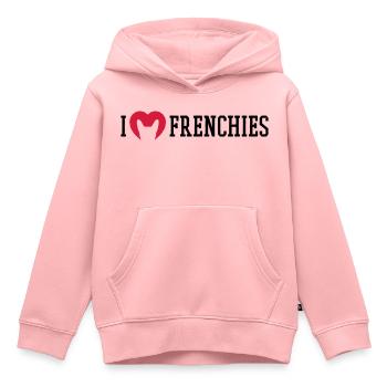 I love Frenchies - Kinder Premium Organic Hoodie - Rosa - Vorne - AI Model Kid Female (0cm)