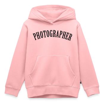 Photographer (Text, 1c) - Kinder Premium Organic Hoodie - Rosa - Vorne - AI Model Kid Female (0cm)