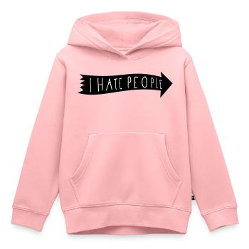 I HATE PEOPLE. - Kinder Premium Organic Hoodie - Rosa - Vorne - AI Model Kid Female (0cm)