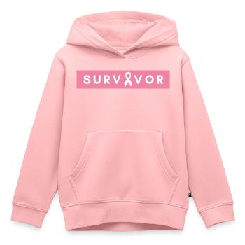 Survivant du cancer - Sweat Premium à capuche enfant bio - rose - Devant - AI Model Kid Female (0cm)