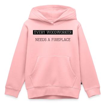 arboriculture tronçonneuse grab blogger charpentier - Sweat Premium à capuche enfant bio - rose - Devant - AI Model Kid Female (0cm)