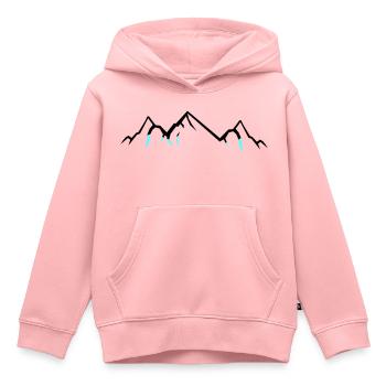 Montagnes - Sweat Premium à capuche enfant bio - rose - Devant - AI Model Kid Female (0cm)