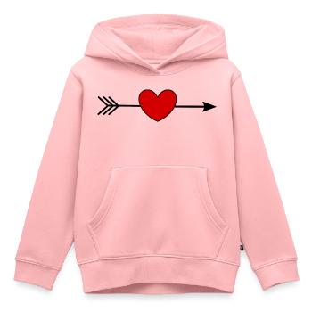 rotes Herz rot Valentinstag Geschenk - Kinder Premium Organic Hoodie - Rosa - Vorne - AI Model Kid Female (0cm)
