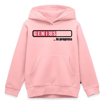 Genius in progress - Kids Premium Organic Hoodie - rose - Front - AI Model Kid Female (0cm)