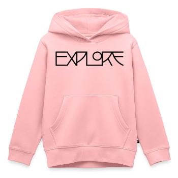 Explorer - Sweat Premium à capuche enfant bio - rose - Devant - AI Model Kid Female (0cm)