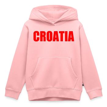Kroatien - Kinder Premium Organic Hoodie - Rosa - Vorne - AI Model Kid Female (0cm)