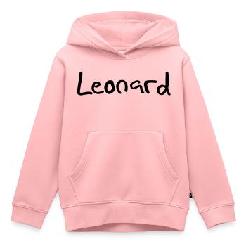 leonard - Kinder Premium Organic Hoodie - Rosa - Vorne - AI Model Kid Female (0cm)
