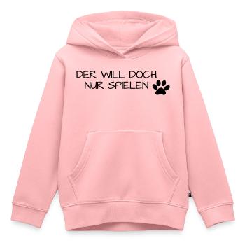 Der will nur spielen - Kinder Premium Organic Hoodie - Rosa - Vorne - AI Model Kid Female (0cm)
