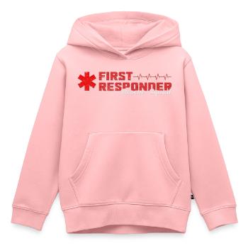 Cool First Responder Rescue Squad Shirt - Sweat Premium à capuche enfant bio - rose - Devant - AI Model Kid Female (0cm)