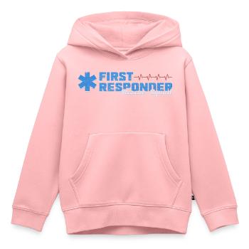 Motif bleu bleu De Secours Rescue Squad - Sweat Premium à capuche enfant bio - rose - Devant - AI Model Kid Female (0cm)