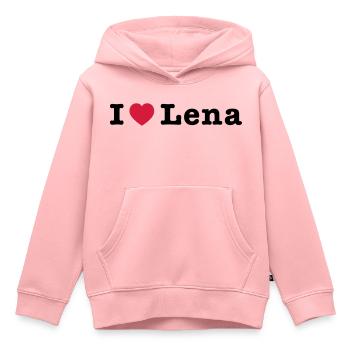 J'aime Lena 1 - Sweat Premium à capuche enfant bio - rose - Devant - AI Model Kid Female (0cm)