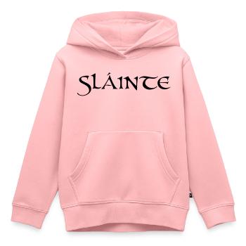 Slainte texte de - Sweat Premium à capuche enfant bio - rose - Devant - AI Model Kid Female (0cm)