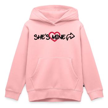 She's mine - Kids Premium Organic Hoodie - rose - Front - AI Model Kid Female (0cm)