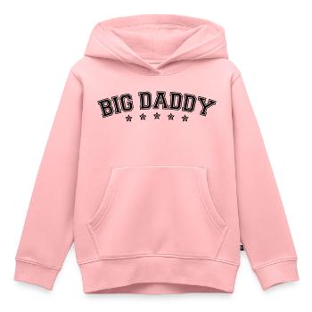 Fête des pères logo Big Daddy héros papa Vater - Sweat Premium à capuche enfant bio - rose - Devant - AI Model Kid Female (0cm)