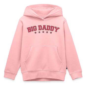 Fête des pères logo Big Daddy héros papa Vater - Sweat Premium à capuche enfant bio - rose - Devant - AI Model Kid Female (0cm)