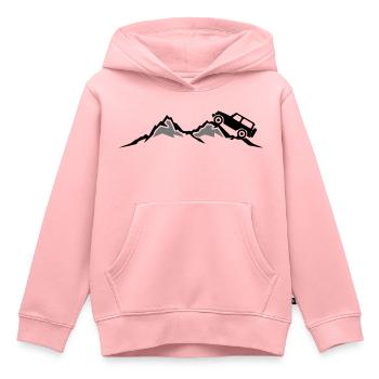 Reise - Berge Jeep - Kinder Premium Organic Hoodie - Rosa - Vorne - AI Model Kid Female (0cm)