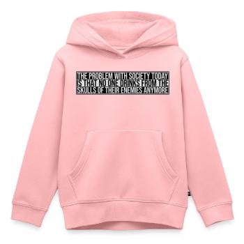 drinks from enemies skulls - Kids Premium Organic Hoodie - rose - Front - AI Model Kid Female (0cm)