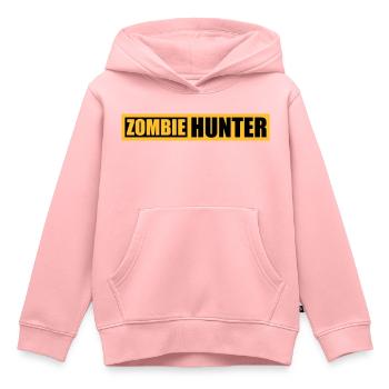 Chasseur de zombies Citation d’Halloween - Sweat Premium à capuche enfant bio - rose - Devant - AI Model Kid Female (0cm)