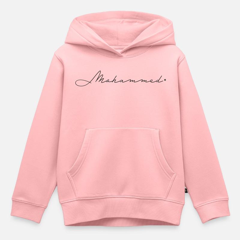Nom : Mohammed - Sweat Premium à capuche enfant bio - rose
