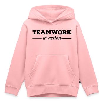 Teamwork - Kinder Premium Organic Hoodie - Rosa - Vorne - AI Model Kid Female (0cm)