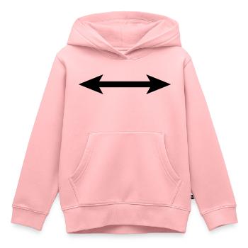 flèche - Sweat Premium à capuche enfant bio - rose - Devant - AI Model Kid Female (0cm)