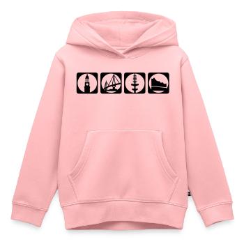 hamburg pictogram - Kids Premium Organic Hoodie - rose - Front - AI Model Kid Female (0cm)