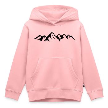 Montagne, montagne, glacier - Sweat Premium à capuche enfant bio - rose - Devant - AI Model Kid Female (0cm)