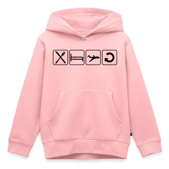 manger sommeil répéter manger sommeil répéter lign - Sweat Premium à capuche enfant bio - rose - Devant - AI Model Kid Female (0cm)
