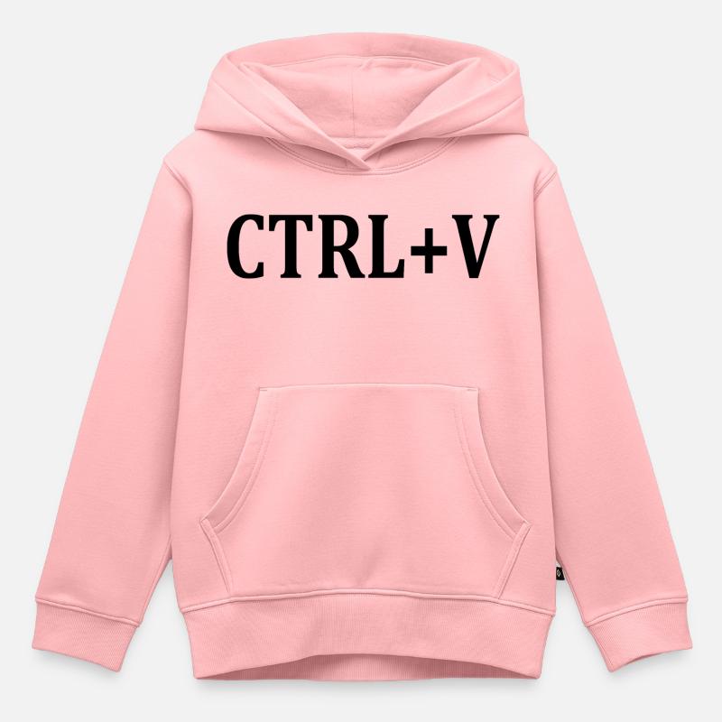 Ctrl + v - Sweat Premium à capuche enfant bio - rose