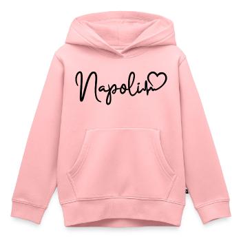 Naples battement de cœur Italie Naples - Sweat Premium à capuche enfant bio - rose - Devant - AI Model Kid Female (0cm)