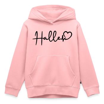 Halle Herzschlag Stadt Halle Saale - Kinder Premium Organic Hoodie - Rosa - Vorne - AI Model Kid Female (0cm)