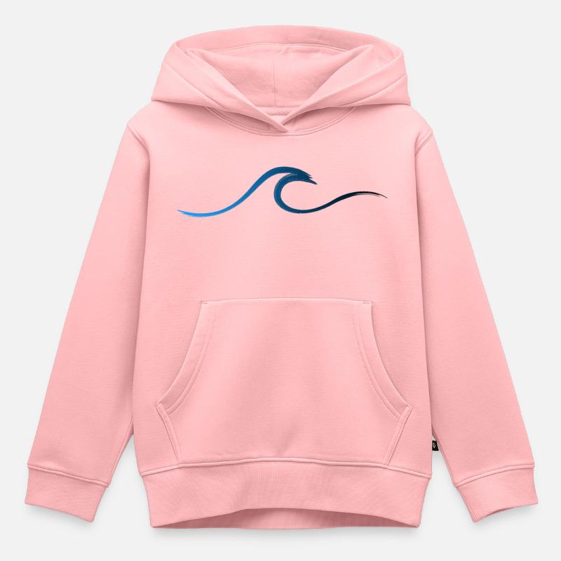 Vague vague Surf Eau Rat Surfer - Sweat Premium à capuche enfant bio - rose