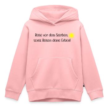 Voyage avant de mourir - Sweat Premium à capuche enfant bio - rose - Devant - AI Model Kid Female (0cm)