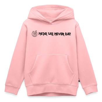 Metal will never die - Kinder Premium Organic Hoodie - Rosa - Vorne - AI Model Kid Female (0cm)