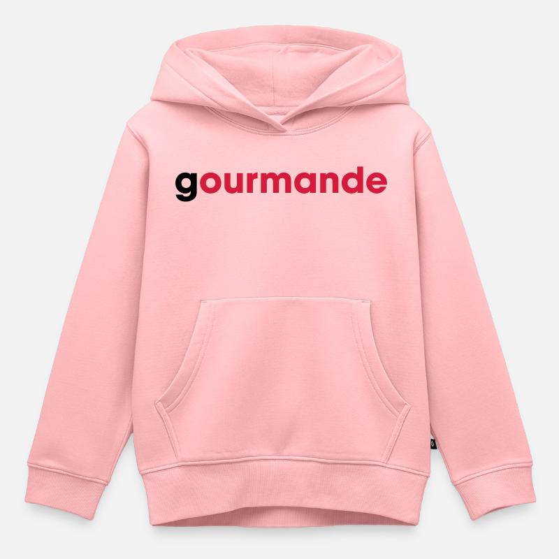 gourmande - Sweat Premium à capuche enfant bio - rose