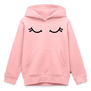 yeux endormis avec des cils mignons - Sweat Premium à capuche enfant bio - rose - Devant - AI Model Kid Female (0cm)